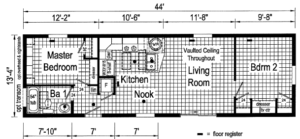14x44 2 bedroom new
